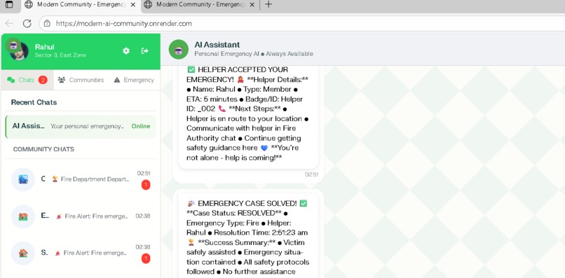 Modern Community Emergency chat  – screenshot 1