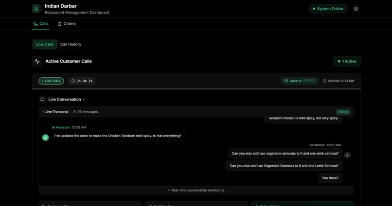 Dinee - Voice AI Agent for Restaurants – screenshot 1