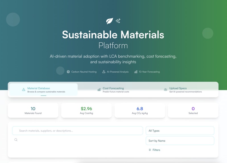 Sustainable Materials Platform – screenshot 1