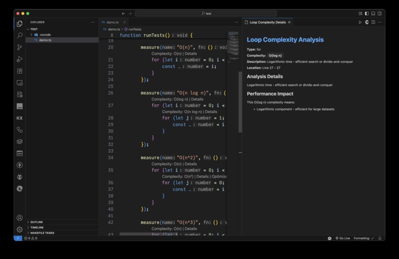 Time Complexity Analyser  – screenshot 2