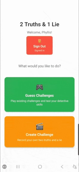 2Truths-1Lie: A Kiro-Powered Social Video Game – screenshot 2