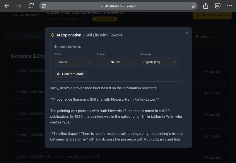 Provenance Radar – screenshot 6