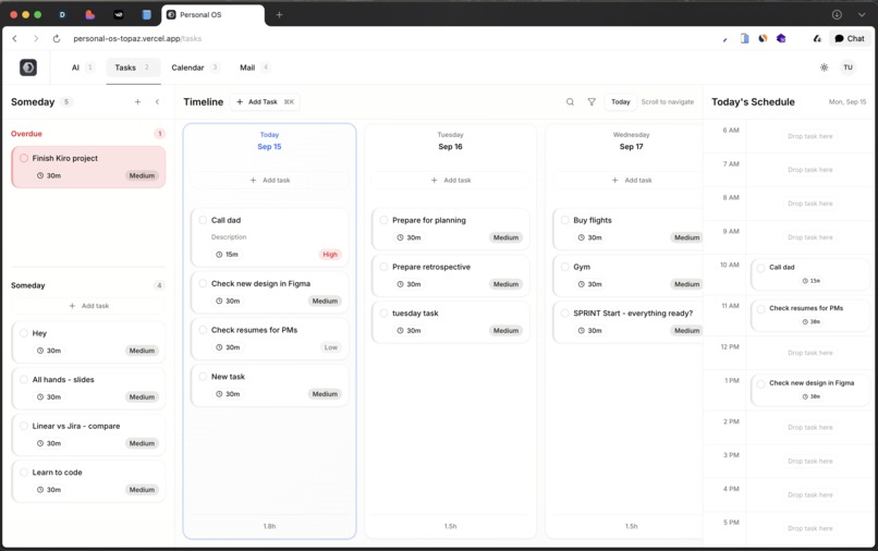 PersonalOS – screenshot 3