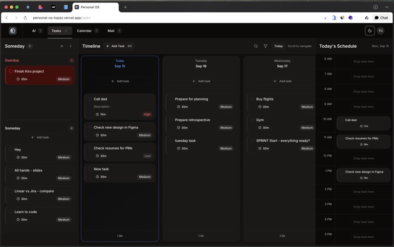 PersonalOS – screenshot 4