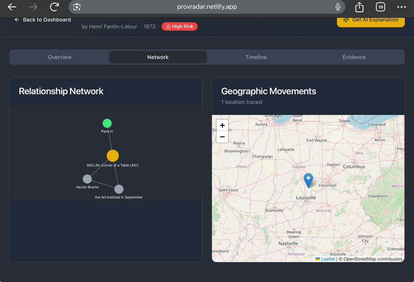 Provenance Radar – screenshot 2