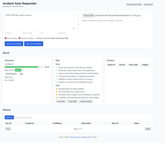 IT Incident Auto-Responder – screenshot 1