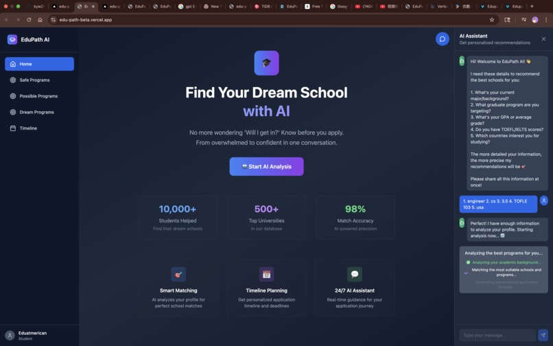 EduPath: AI University Matcher – screenshot 2