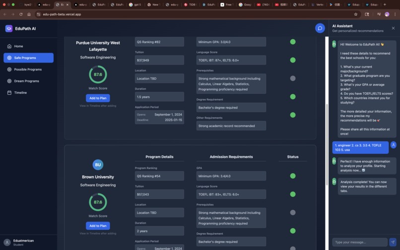 EduPath: AI University Matcher – screenshot 4