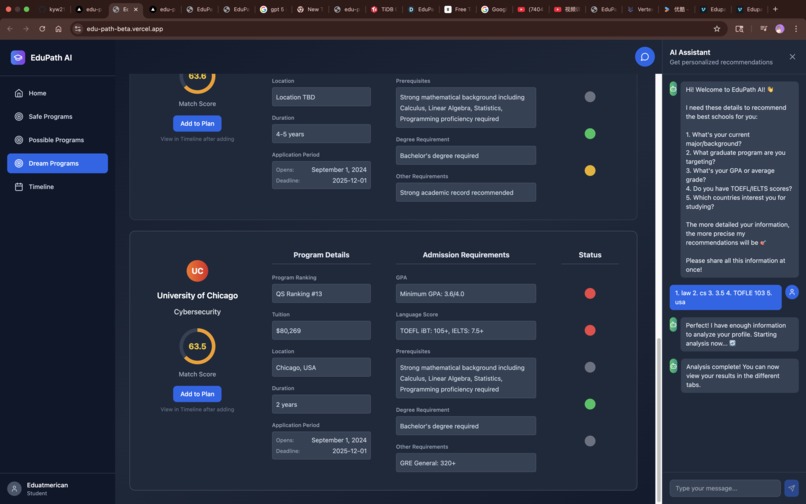 EduPath: AI University Matcher – screenshot 5