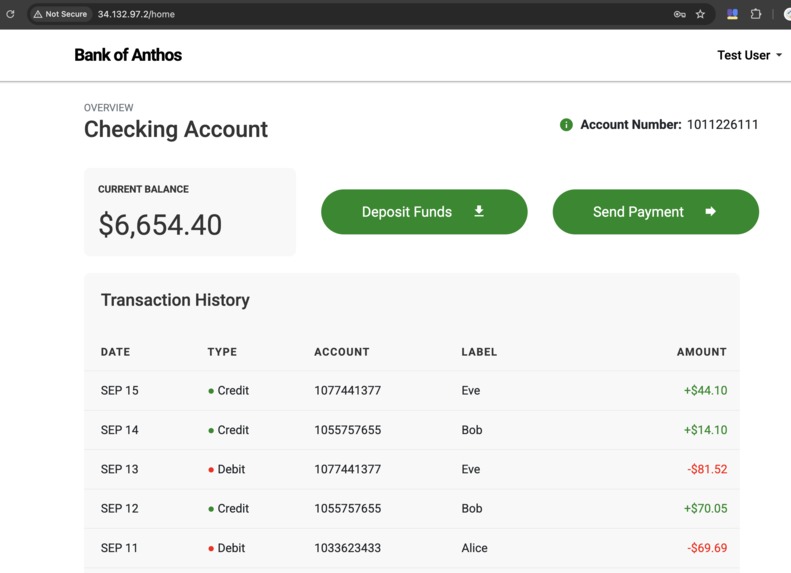 Bank of Anthos AI Agents – screenshot 2