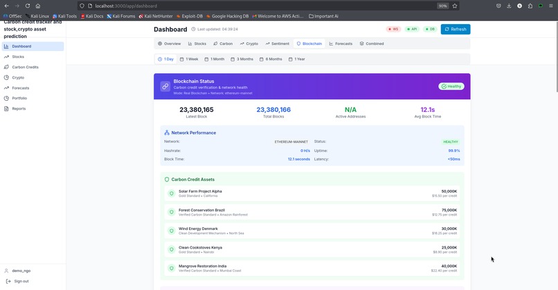 Carbon credit tracker and stock,crypto asset prediction app – screenshot 12