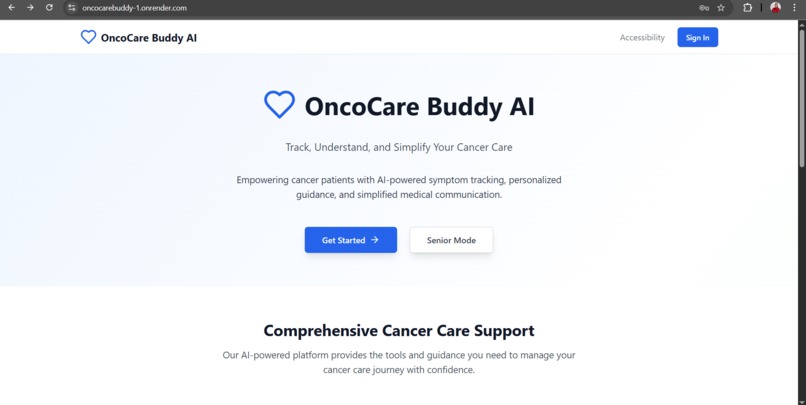 OncoCare Buddy AI – screenshot 1