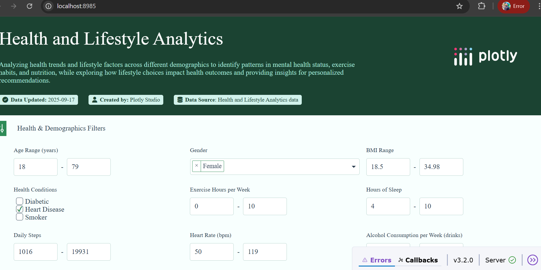 Health & Lifestyle Analytics Dashboard | Devpost
