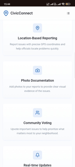 Crowdsourced  Civic Issue Reporting and Resolution System – screenshot 1