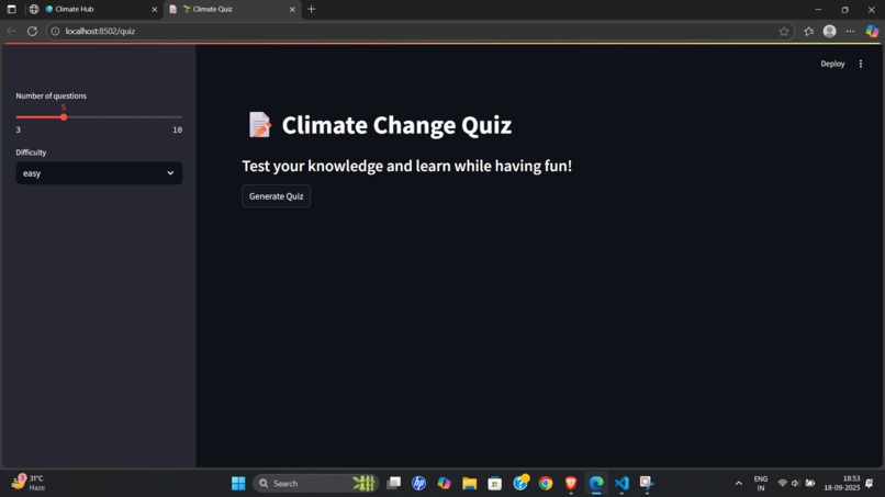 Climate hub – screenshot 3