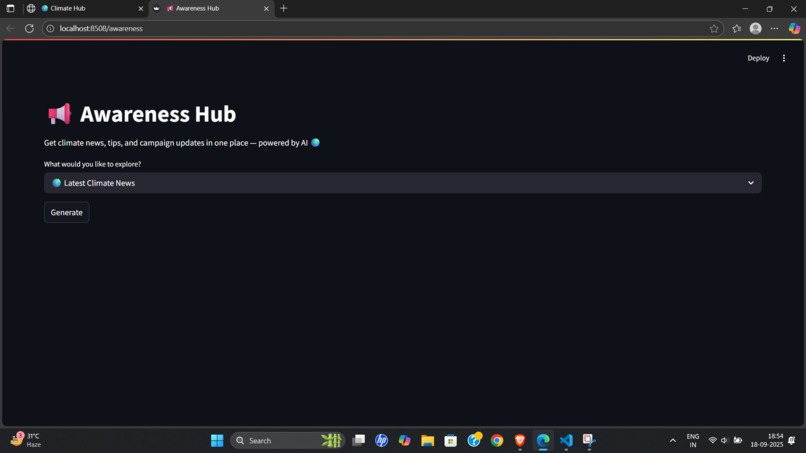 Climate hub – screenshot 5