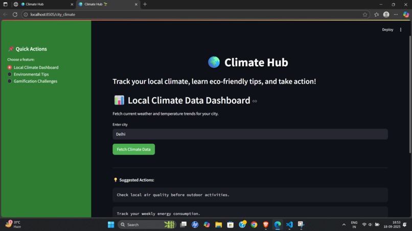 Climate hub – screenshot 6