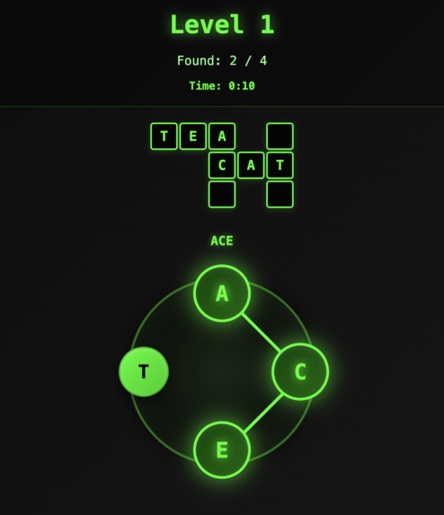 Wordris One: Swiping Crossword Game – screenshot 1