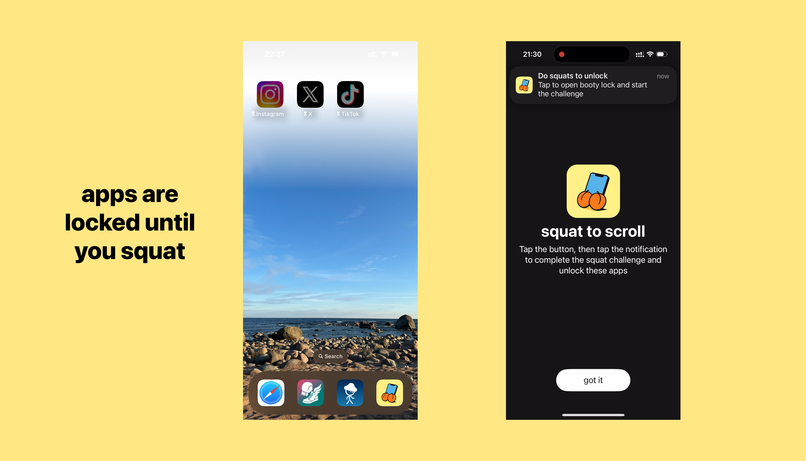 squat to scroll: app blocker – screenshot 1