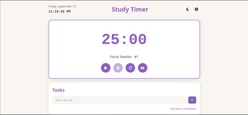 Digital Study Clock – Focus & Productivity Timer – screenshot 1