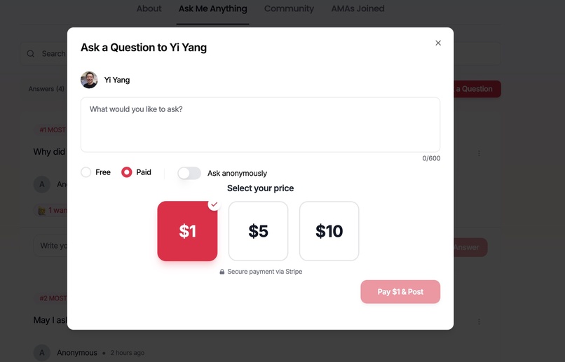 One click to start earning money from Q&As – screenshot 1