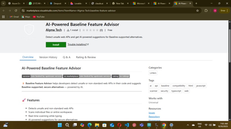 AI-Powered Baseline Feature Advisor – screenshot 2