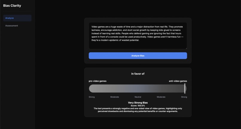 Bias clarity – screenshot 1