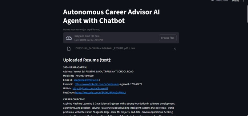Career Advisor AI Agent – screenshot 1
