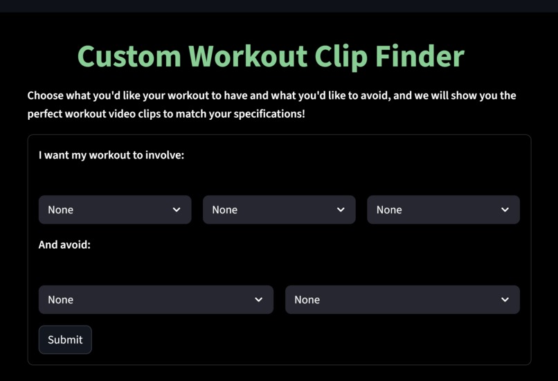 Custom Workout Clip Finder – screenshot 1