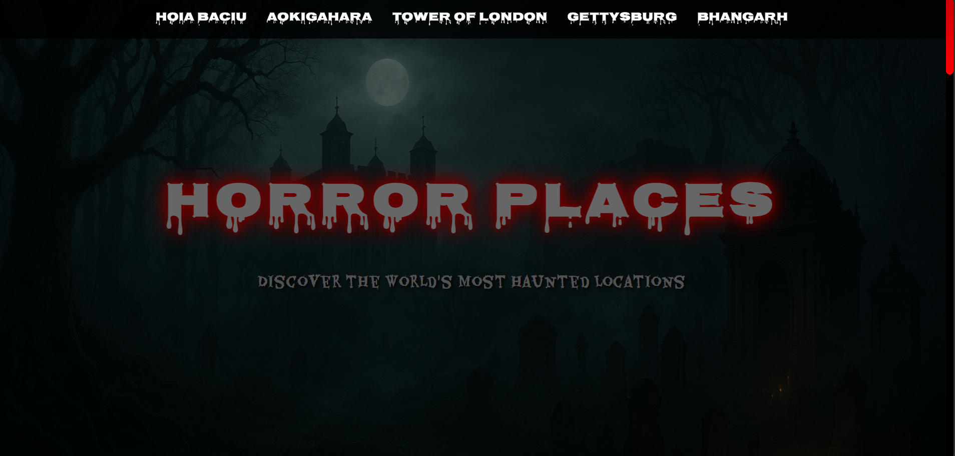 Haunted Horizons: A Journey Through Horror Places | Devpost