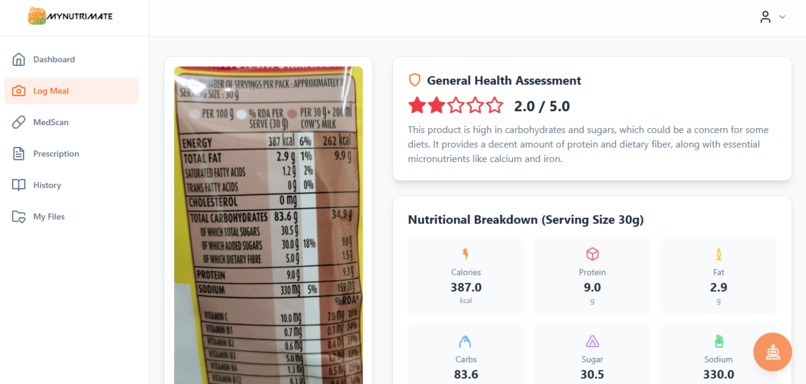 MyNutriMate – screenshot 2