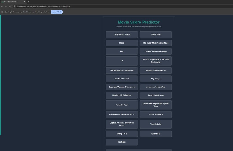 Movie Score Predictor – screenshot 1