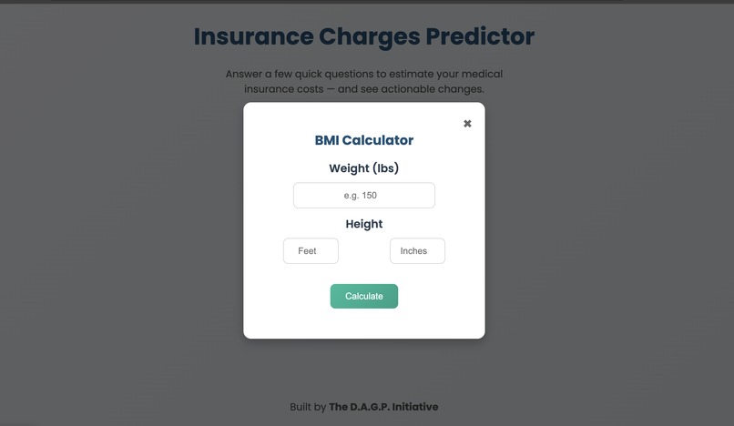Medical insurance predictor – screenshot 1
