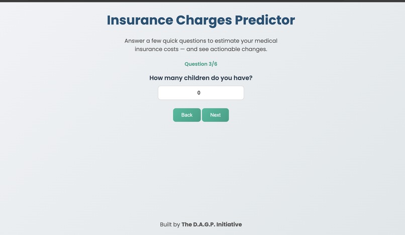 Medical insurance predictor – screenshot 3