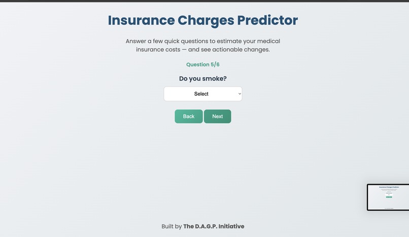 Medical insurance predictor – screenshot 4