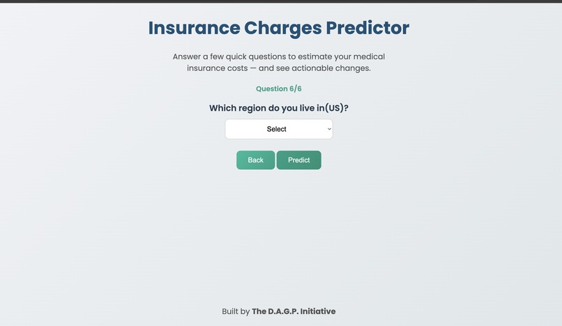 Medical insurance predictor – screenshot 5
