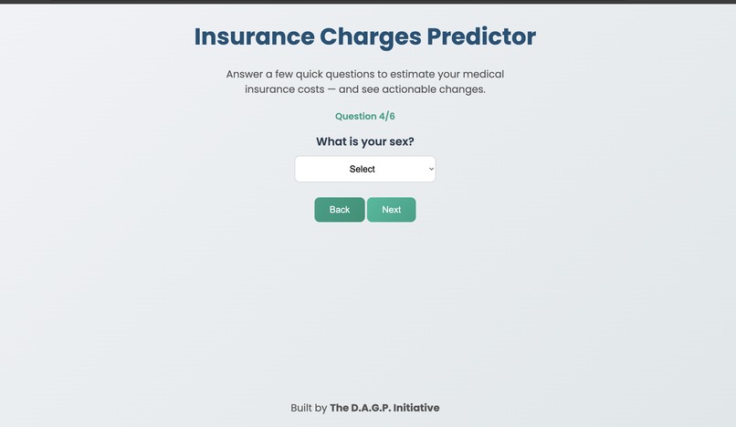 Medical insurance predictor – screenshot 7