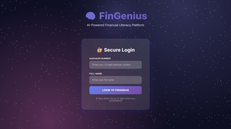 FinGenius–AI-Powered Personal Finance & Smart Assistant App – screenshot 1
