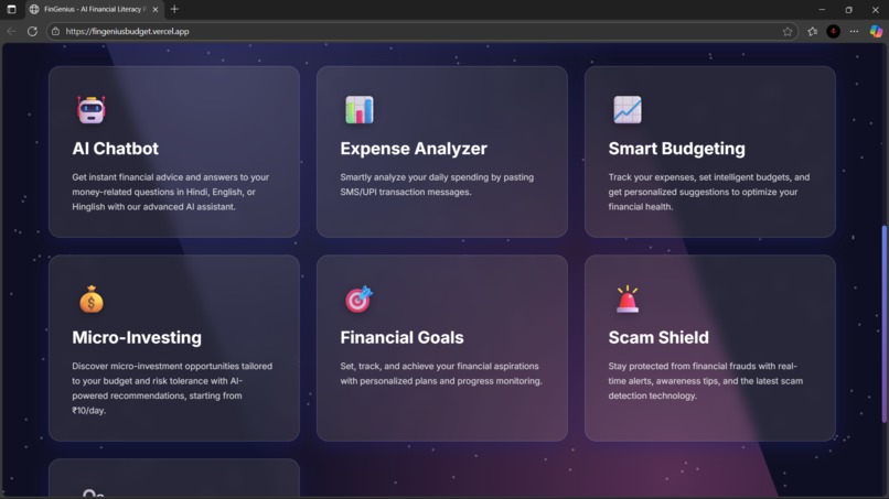 FinGenius–AI-Powered Personal Finance & Smart Assistant App – screenshot 3