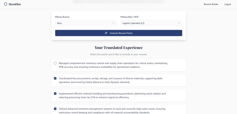 HeroHire – screenshot 1