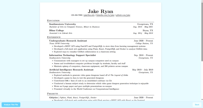 Resume Reviewer – screenshot 3