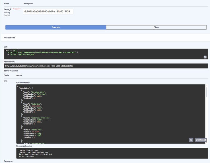 Documented API wrapper for Purdue Dining Menus API – screenshot 4