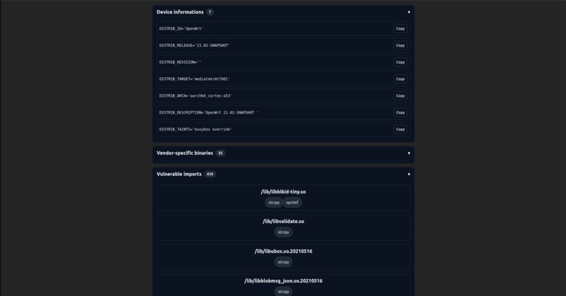 FRaaS (Firmware Risk as a Service) – screenshot 3