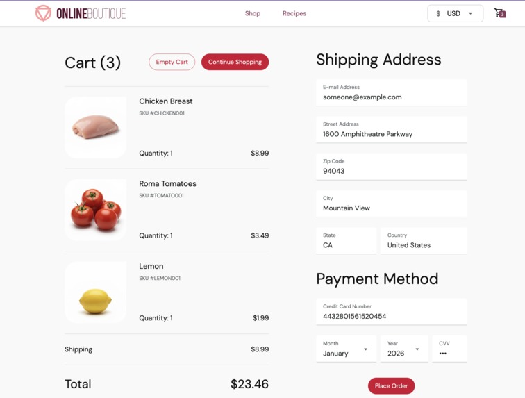The Cart-to-Kitchen AI Assistant on GKE – screenshot 5