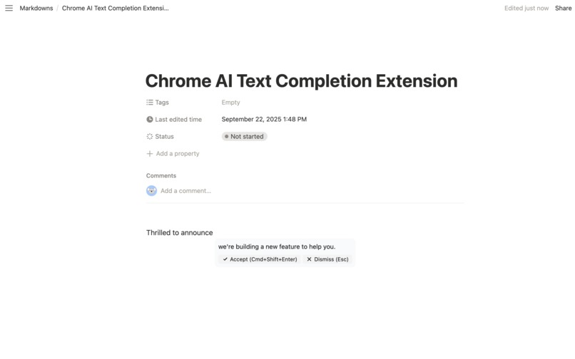 typemind - Chrome AI Text Completion Extension – screenshot 1