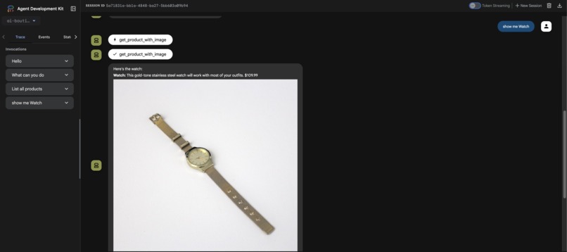 BoutiqueAI Assistant using ADK+MCP – screenshot 3