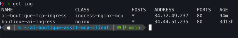 BoutiqueAI Assistant using ADK+MCP – screenshot 6