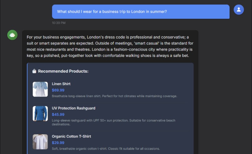 Travel & Culture-Aware Shopping Chatbot – screenshot 3