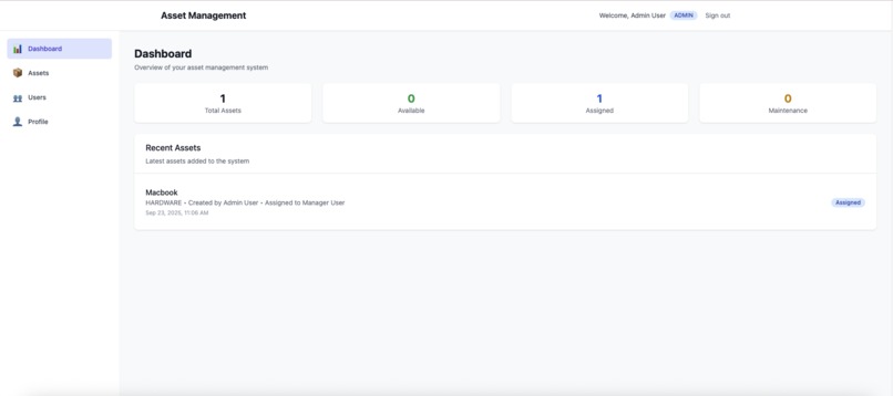 Corporate Asset Management System – screenshot 1