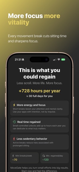 MoveGate – Focus & Health – screenshot 4